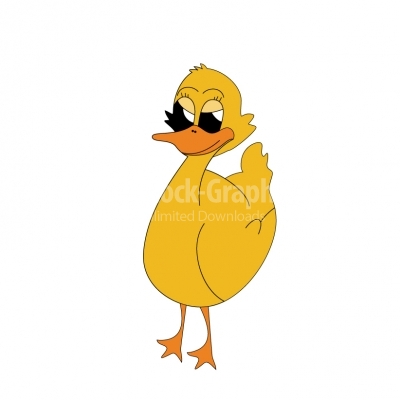 Pretty Duck Cartoon - Illustration