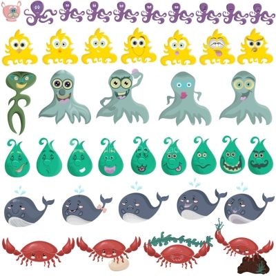 Set of mascots characters - Illustration
