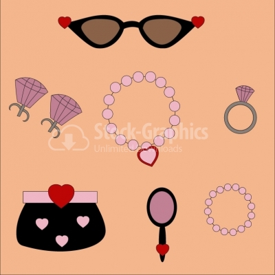 Set of women accessories - Illustration