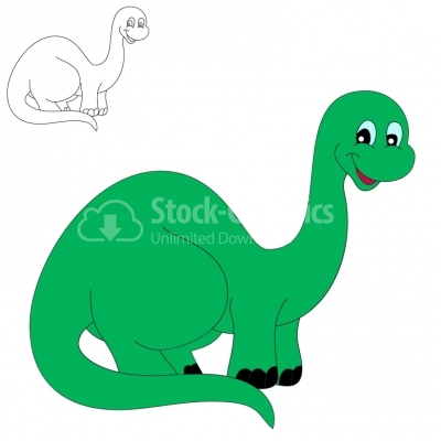 Smiling brontosaurus - Illustration