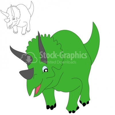 Smiling triceratops - Illustration