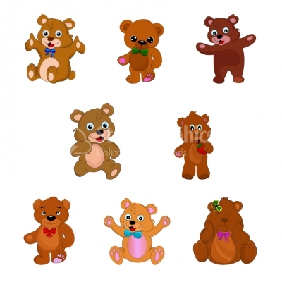 Teddy bears cartoon set - Illustration - Animals And Pets - Stock Graphics