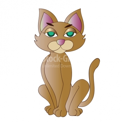 Vector illustration of a happy cat