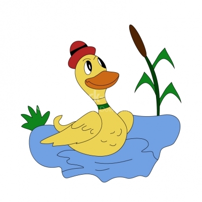 Yellow duck floating in water